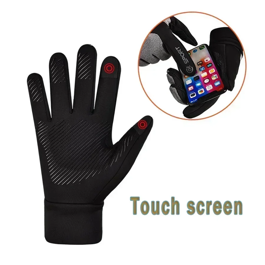 Men Winter Thermal Waterproof Windproof Cycling Motorcycle Full Finger TouchScreen Running Skiing  Non-slip Gloves Adding Fleece