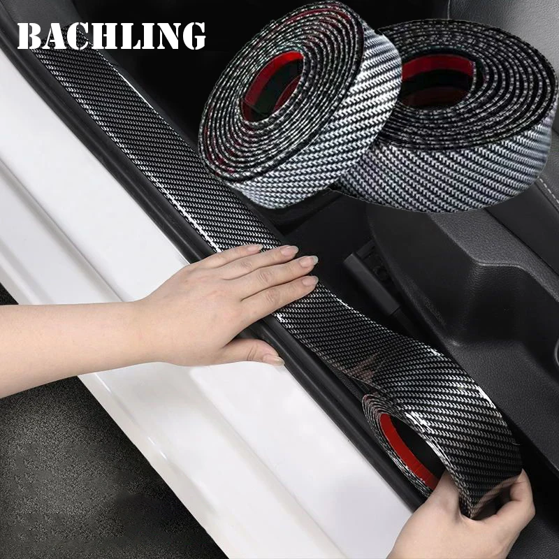 Car Stickers Door Edge Protector Universal Door Sill Sticker Carbon Fiber Anti Scratch Anti-collision Strip Decorative Sticker