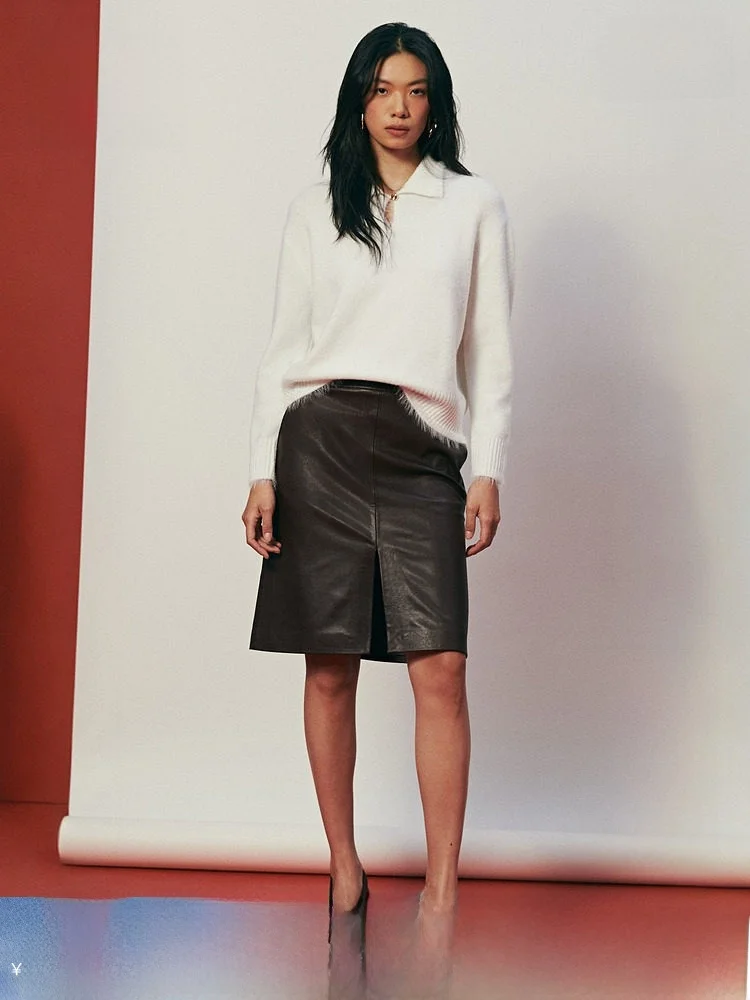 

H&M Зимний женский трикотаж с отложным воротником, повседневная посадка, полые толстовки с капюшоном из шерсти, полиэстера, нейлона, акрила, полиэстера...