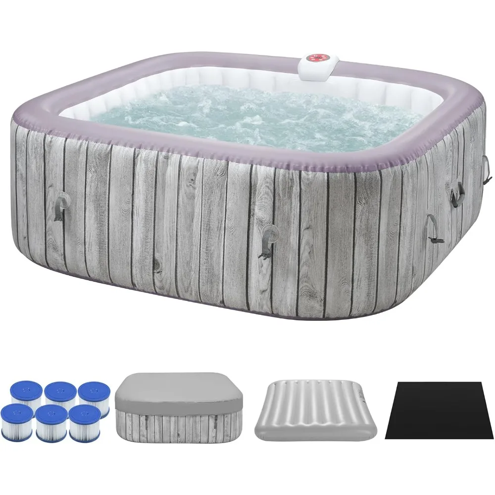 

73" Inflatable Hot Tub,4-6 Person, Insulated Cover and 6 Replaceable Filters,Smart Heating up to 104°F, Outdoor Hot Tubs