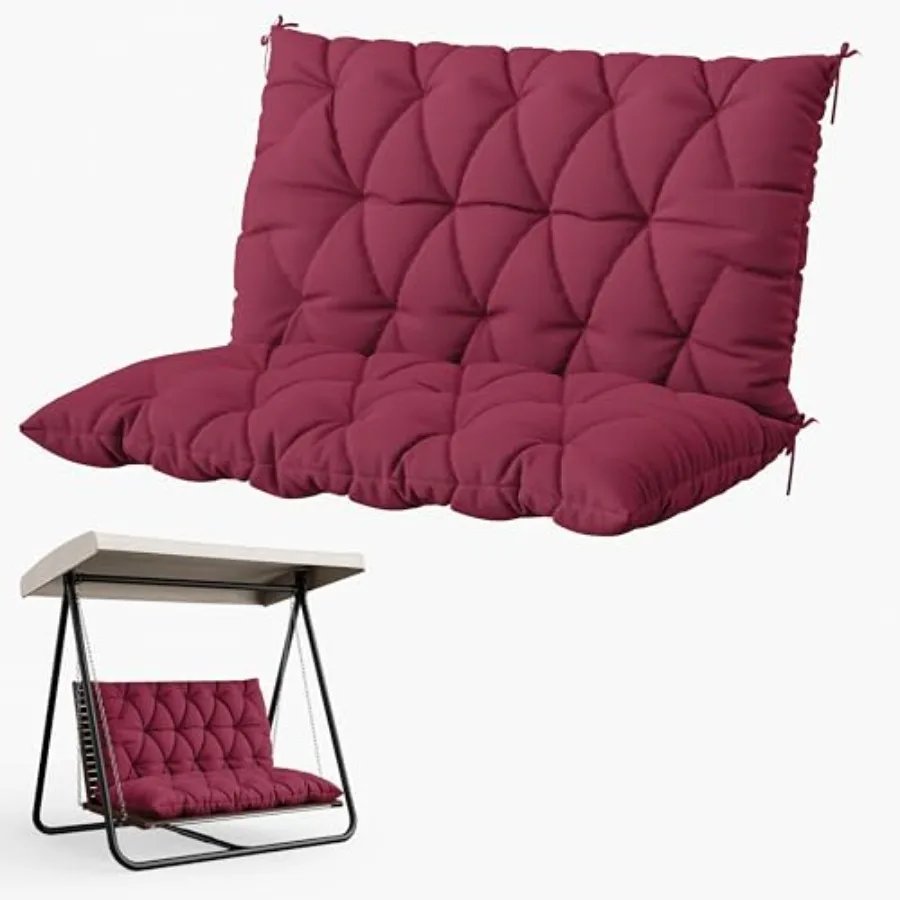 

Подушка для садовых качелей с подголовником, 2-3-местная, для уличной скамейки, водонепроницаемая, устойчивая к выцветанию, утолщенная, 5 дюймов, сменная.