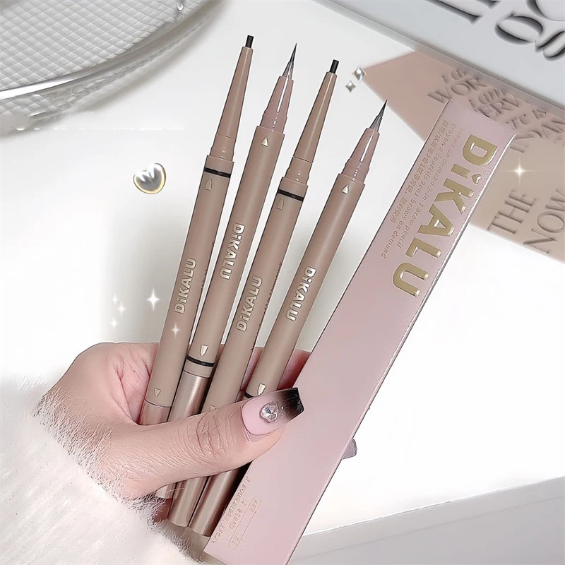 Matita per Sopracciglia Ultra-Sottile a Doppia Punta DIKALU, Liquida, Resistente all'Acqua, Lunga Durata, 2-in-1, Naturale, Effetto 3D per Sopracciglia Perfette