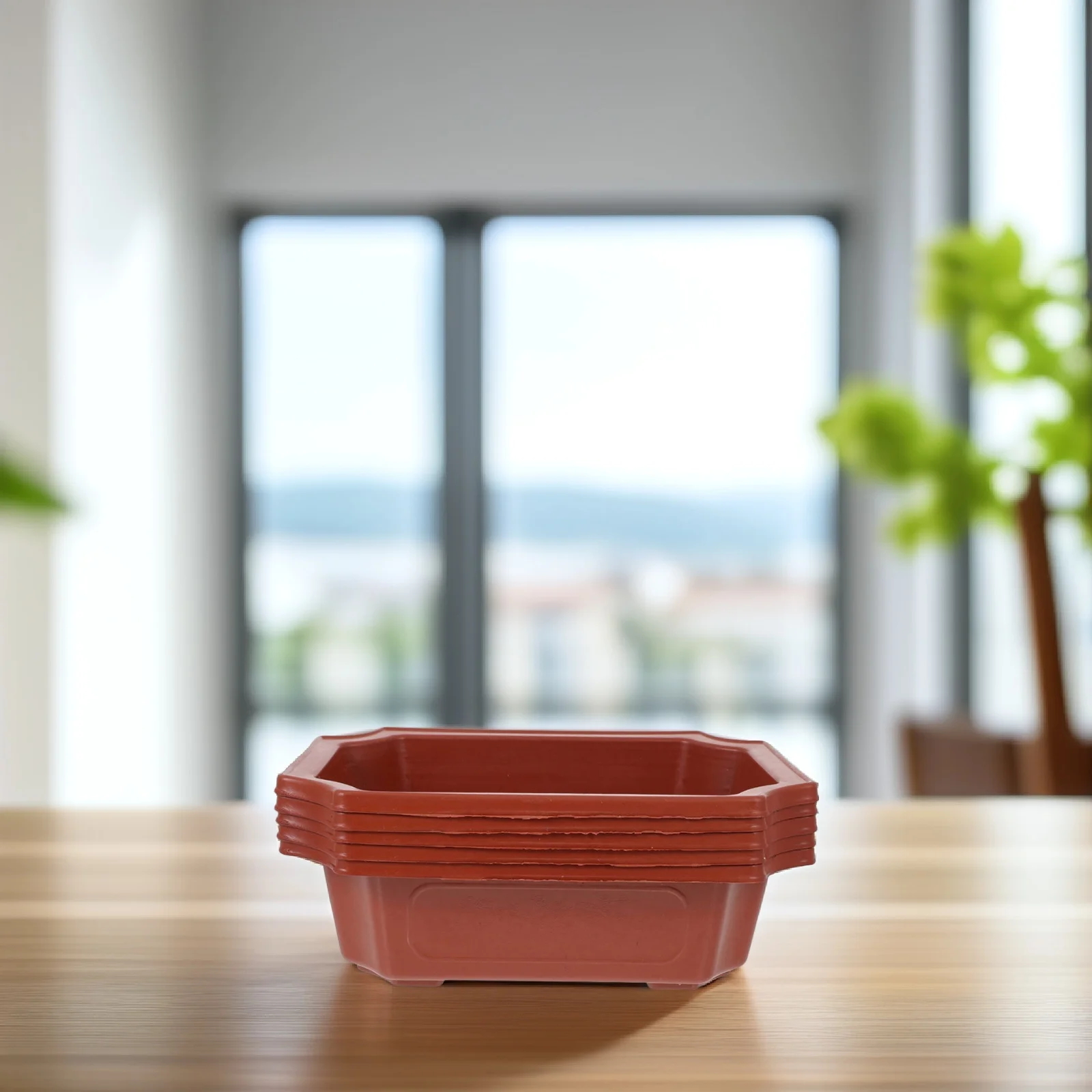 

5pcs Rectangular Pots Indoor Home Garden Decor Bonsai Planter Balcony Plant Pot Organizer Garden Flower Pot Holder Pots