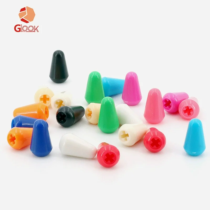 

12Pcs 5 Way Guitar Switch Caps Durable Yellow Black Plastic Selector Knobs Replacement Tips Guitar Pickup Selector Switch Tip