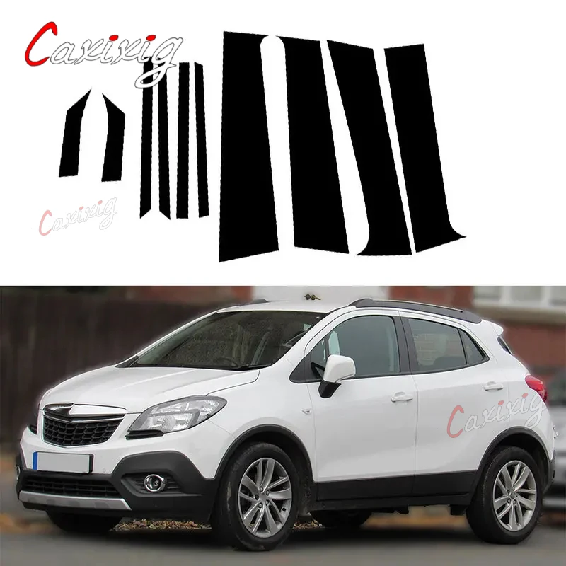 10Pcs Car Pillar Posts for Opel Mokka J13 Buick Encore 2013 2014 2015 2016 2017 2018-2022 Door Window Trim Stickers Auto Styling