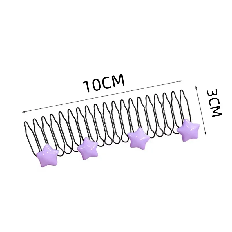 Sisir Rambut Logam Melar Tarik Busur Bintang Hati Warna-warni Lucu Baru untuk Anak Perempuan Ikat Kepala Rambut Rusak Aksesori Rambut Mode