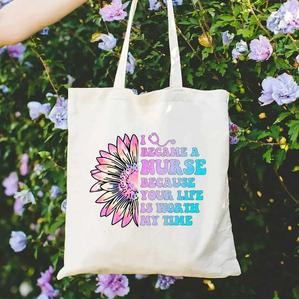 NURSE BECAUSE YOUR LIFE IS MORTH MY TIME Tote Bag for Women Canvas Handbags Fashion Women Shoulder Bag Girls Bag