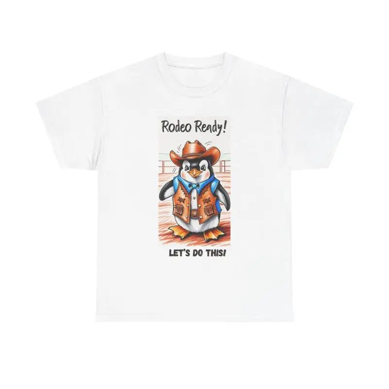 Rodeo Ready! Penguin Cowboy Western Graphic tshirt Gildan Choose Color & Size