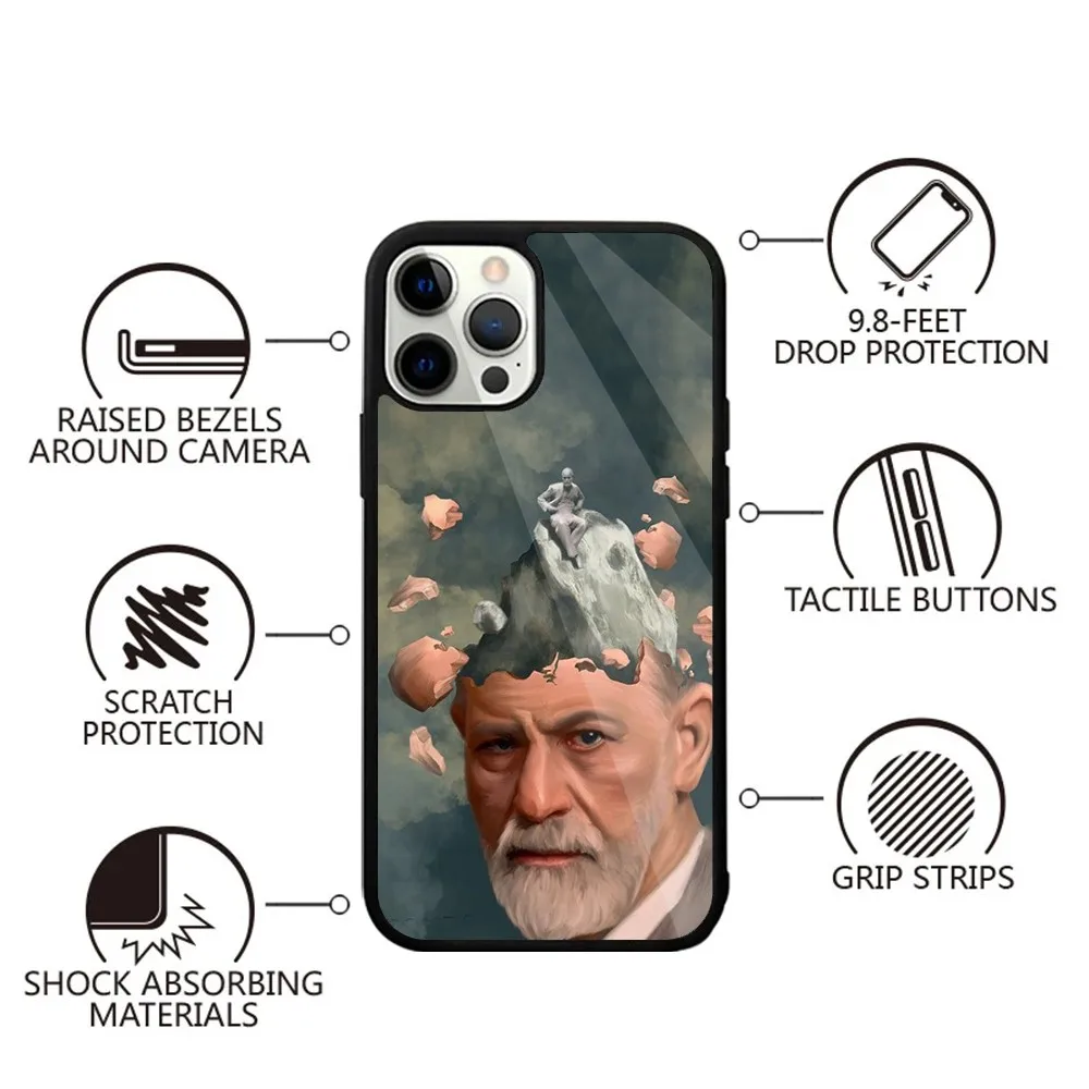 Sigmund psychoanalysis Freud Phone Case Strong Magnetic For IPhone 16,15,14,13,Pro,Max,Plus,11,12 For Magsafe Wireless Charging