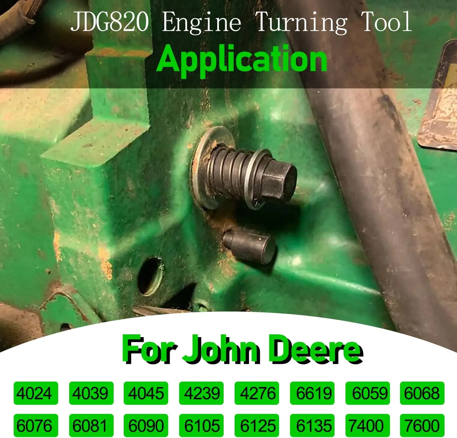 JDG820 Engine Turning Tool for John Deere JDE81-1, 4024, 4039, 4045, 4239, 4276, 6619, 6059, 6068, 6076, 6081, 6090, 6105, 6125,