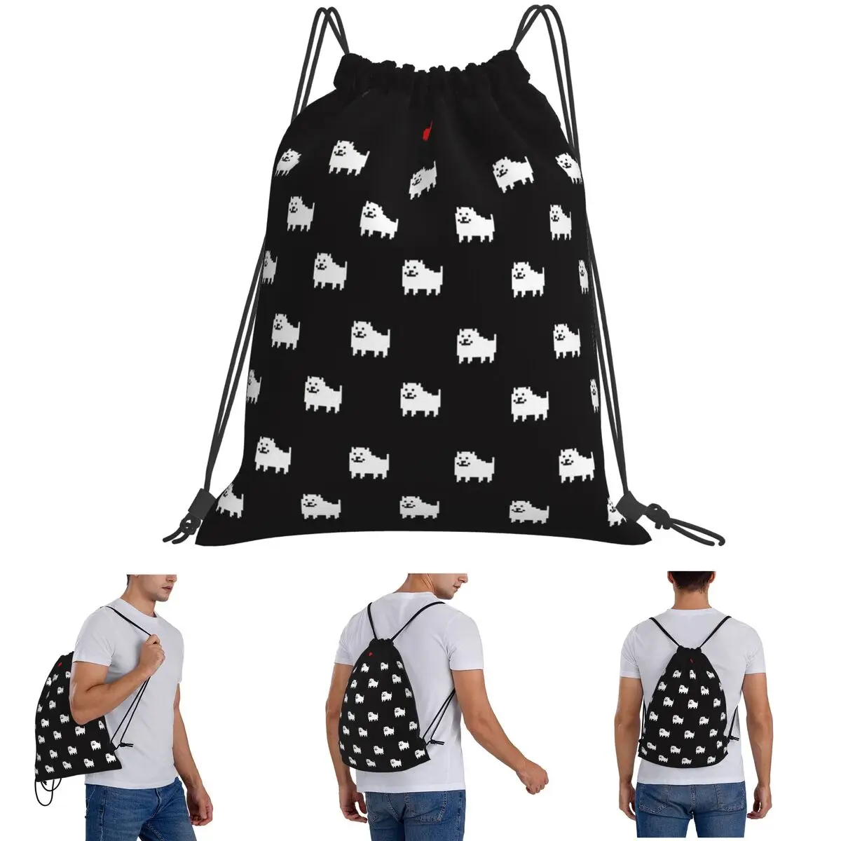 

Undertale Dog Heart Backpacks Fashion Drawstring Bags Storage Bag Book Bags for Man Woman School