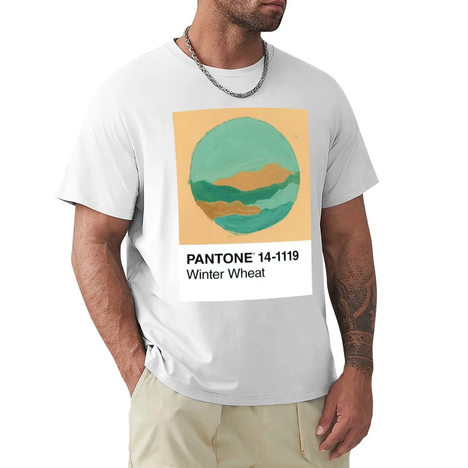 Gouache Mountains Pantone Painting on Winter Wheat T-Shirt sublime for a boy mens big and tall t shirts