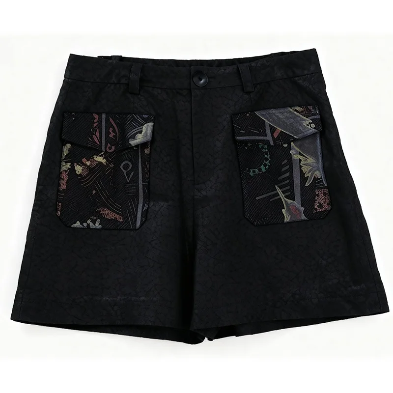 

Элитные осенне-зимние брюки из овечьей кожи с новым принтом, женские повседневные брюки с геометрическим узором, высокая талия, на молнии, прямой крой