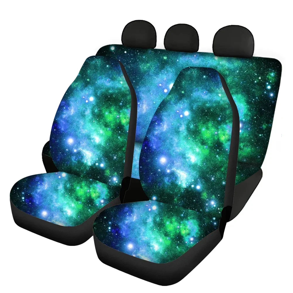 Fantasy Starry Sky Design Car Trim Seat Covers Set Easy Clean Colorfast Beautiful Automobile Decorative Accessories