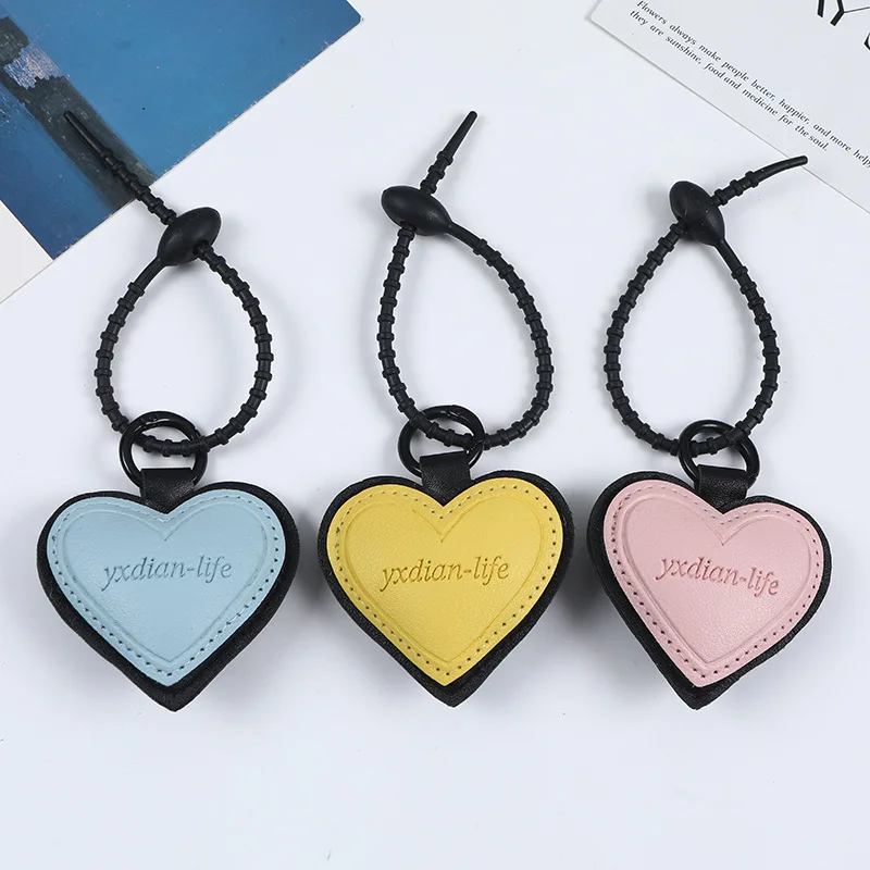 Double Color Heart Shaped Leather Keychain for Women Fashion Personalized Keychain Bag Car Key Decoration Lovers Gift Jewelry