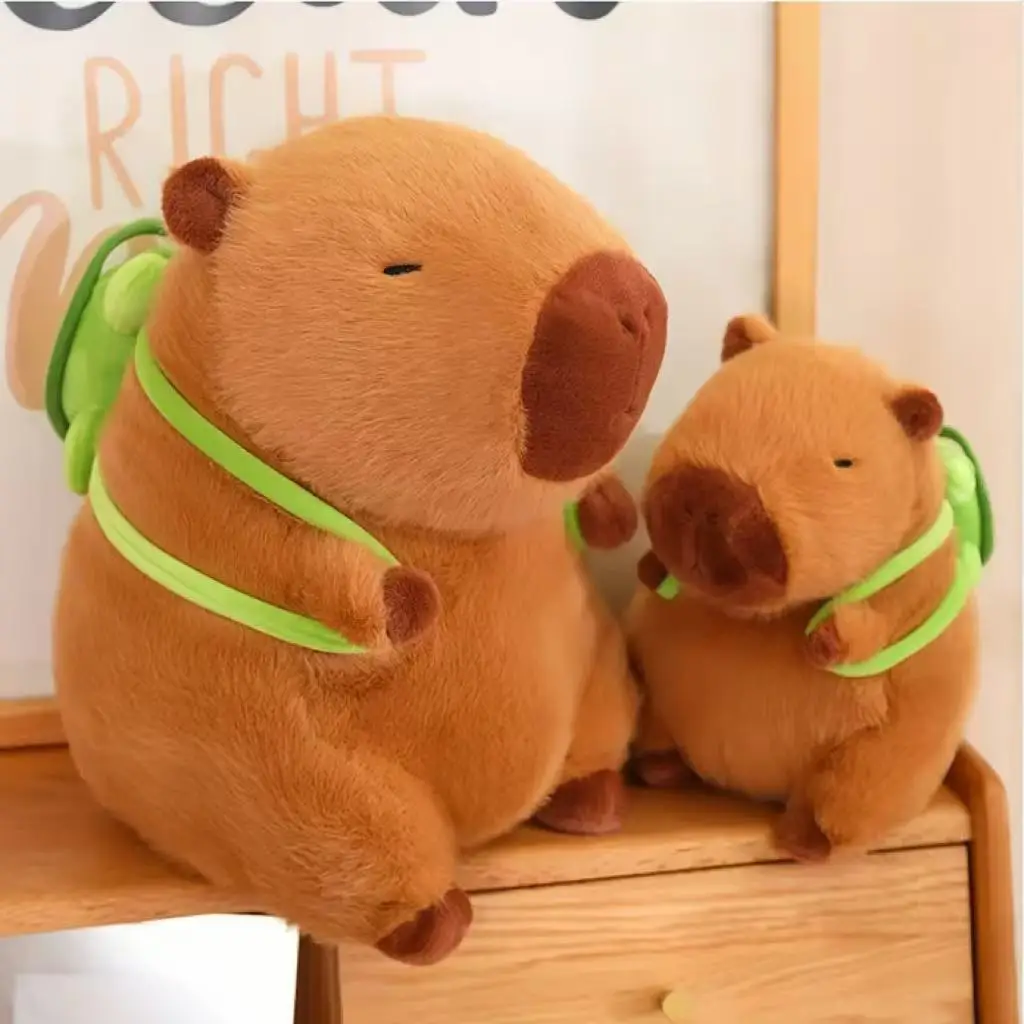 

Cute Capybara Plush Toy Stuffed Animals Capibara with Turtle Backpack Kapibala Soft Doll Kids Toys Birthday Christmas Gift