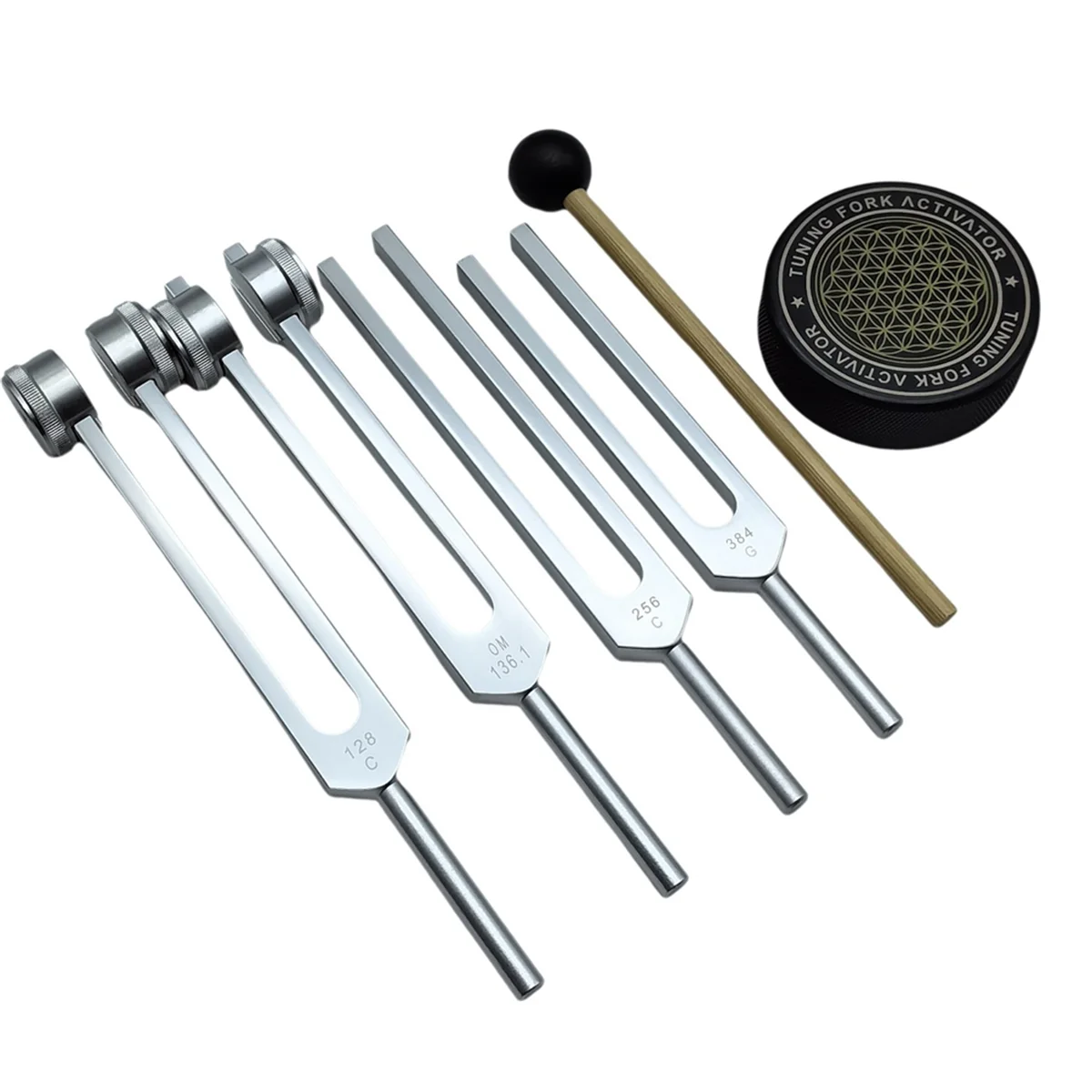Diapason per Set di guarigione 128Hz, 136Hz, 256Hz, 384Hz e attivatore di dischi da Hockey per la guarigione, la terapia del suono, mantenere il corpo
