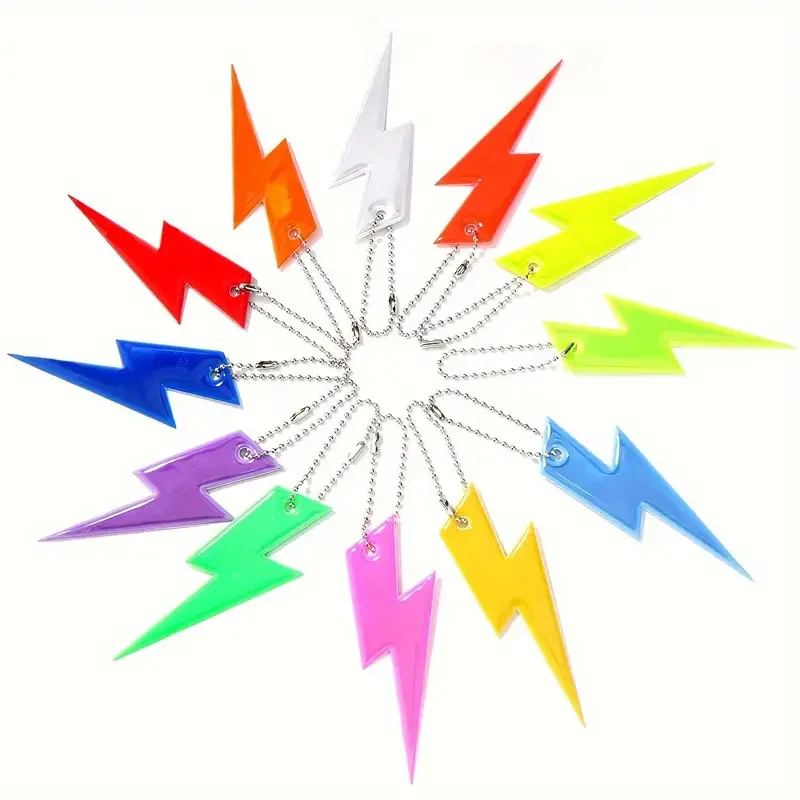 Reflective Keychains, Colorful Lightning Design