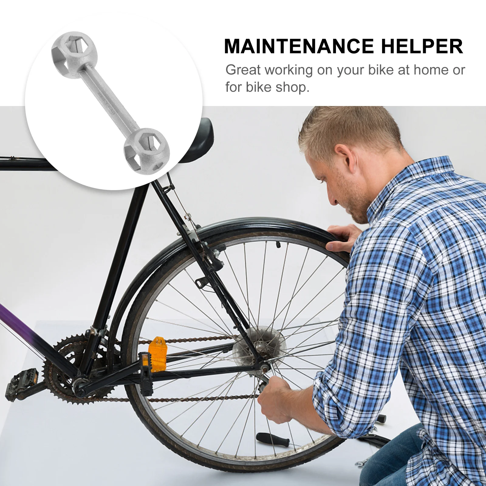 

Bike Repair Tool External Hexagon Wrench Mountain Bicycle Wrench Lightweight Portable Metal Bicycle Spanner Professional Cycling