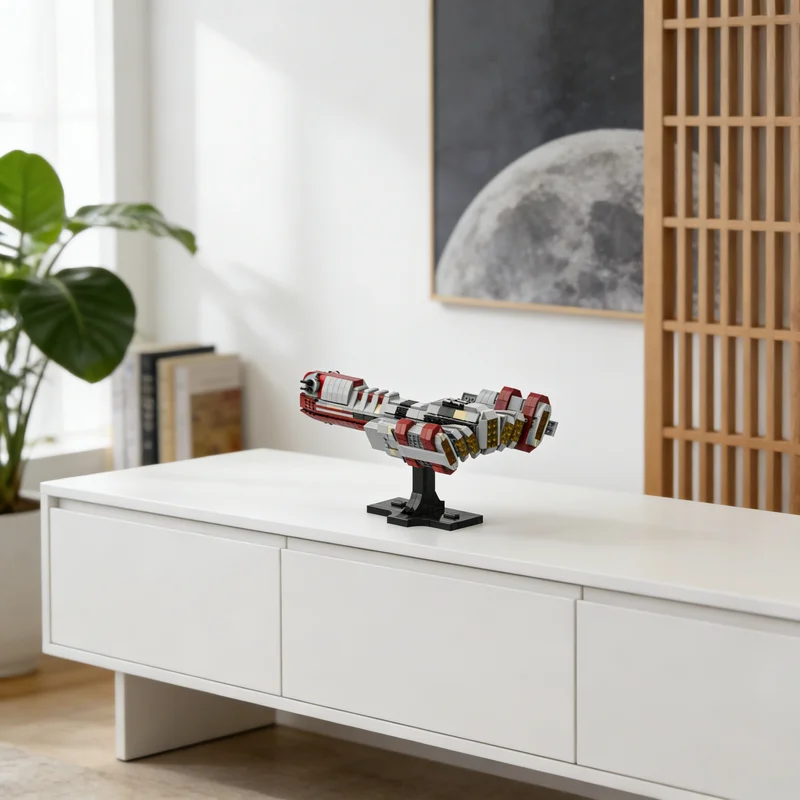 

882 детали MOC: Модель звездолета-разведчика класса Foray в миниатюрном масштабе, конструктор, игрушка, подарок, креативный коллекционный предмет для демонстрации на столе