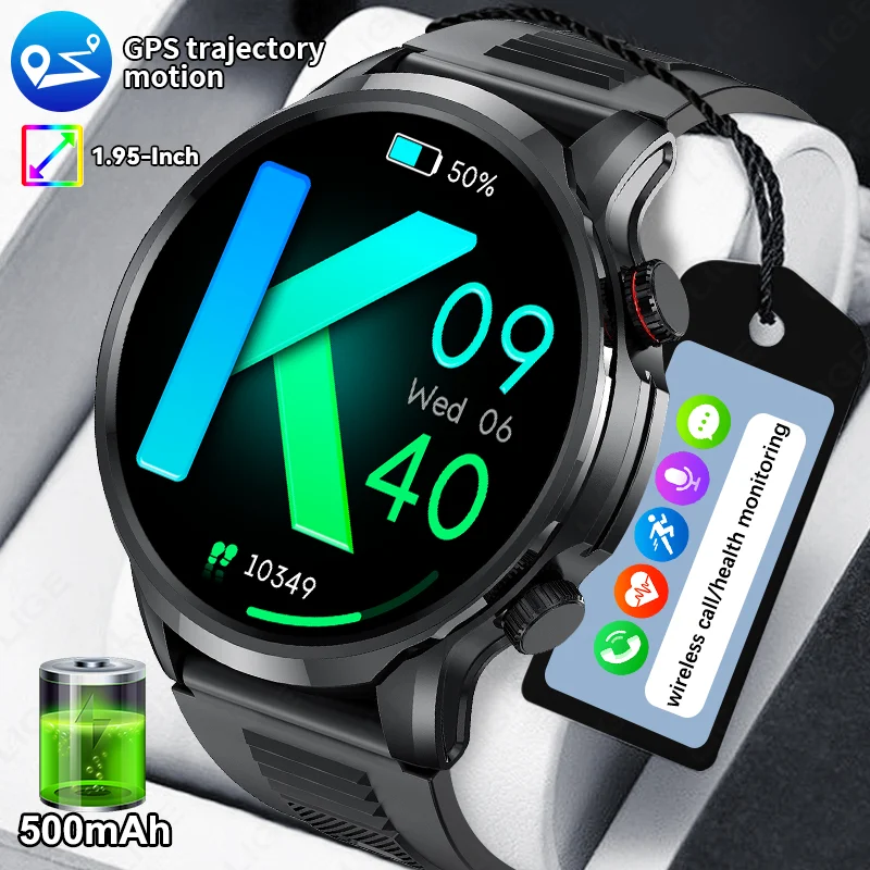 

LIGE Новые 1,95-дюймовые HD со сверхбольшим экраном GPS Спортивные умные часы Мужчины Женщины Сердечный ритм Артериальное давление Bluetooth Вызов Smartwatch 500 мАч