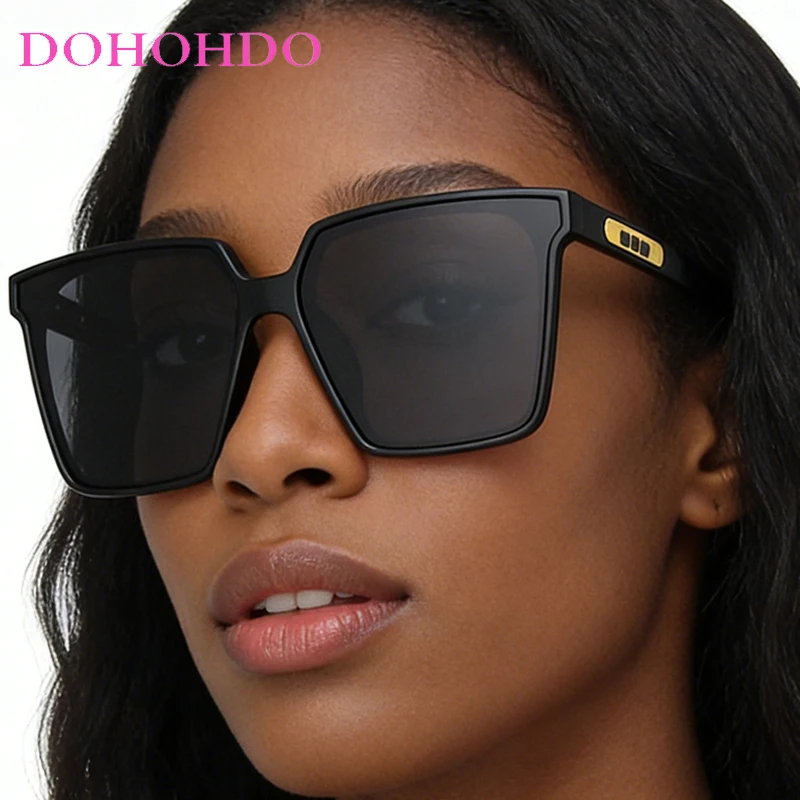 Fashion Square Frame Sunglasses For Women Luxury Sunglasses UV400 Protection Driving Shades Large Frame All-match Sunglass Men