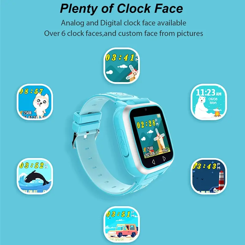 Kids Smartwatch Pedometer Dual Camera MP3 Music Flashlight Alarm Clock Game Smart Watch Children Baby Watch Gift for Boys Girls