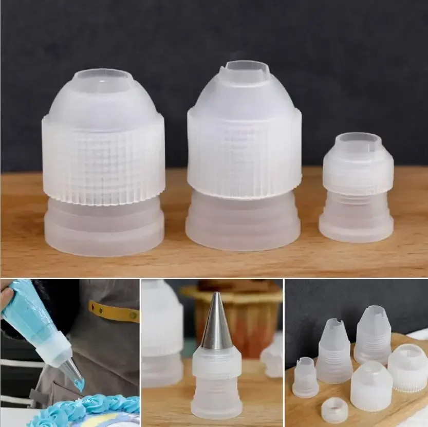 2Pcs/Set Cream Nozzle Coupler Icing Piping Bag Converter Dessert Decorators  Adaptor for Cupcake Cake Decorating Tools