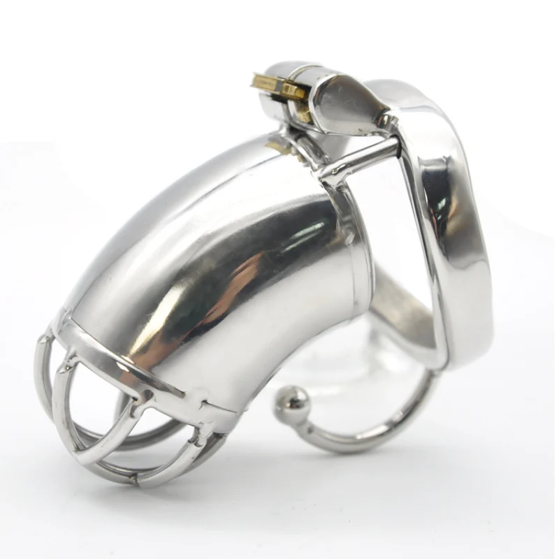 CHASTE BIRD Stainless Steel Male Chastity Metal Large Cage with Base Arc Cock Ring Penis Belt Devices Adult Sex Toys BDSM C272