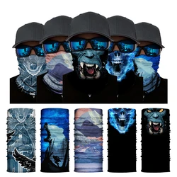 Outdoor Multifunction Headwear Men Neck Warmer Face Shield Bandana Mask Bicycle Fishing Cycling Motorcycle Skull Hallowmas Scarf