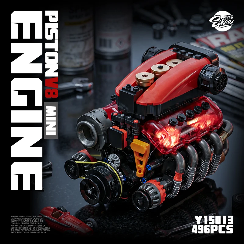

EIKEE Y15013 - PISTON V8 Mini Engine | 496+pcs