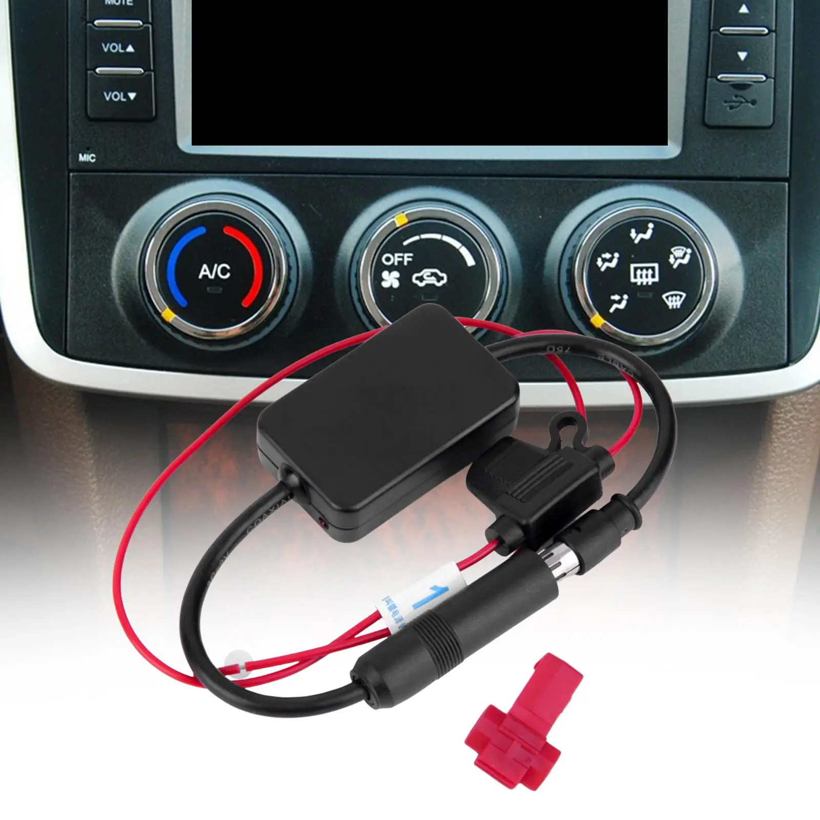 カーステレオラジオアンテナユニバーサル安定した12V電源供給DINプラグ直接交換車両修理部品ボートRV用