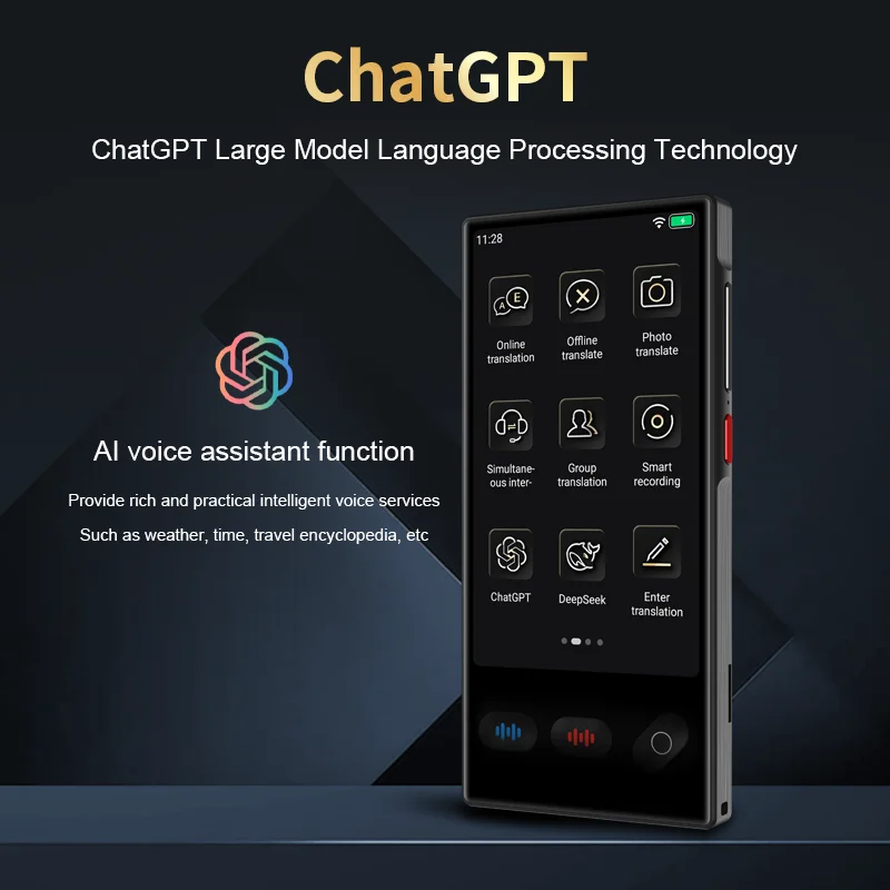 AI Translator Device Multi Language Dialect Real Time Voice Photo Translation Portable Mini for Travel Business Learning Study