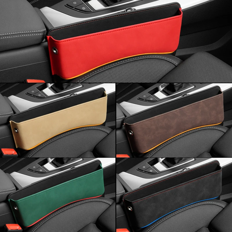 

Suede Car Seat Crevice Storage Box Seat Organizer Gap Slit Filler Holder For Wallet Phone Cigarette Slit Pocket Car Storage Box