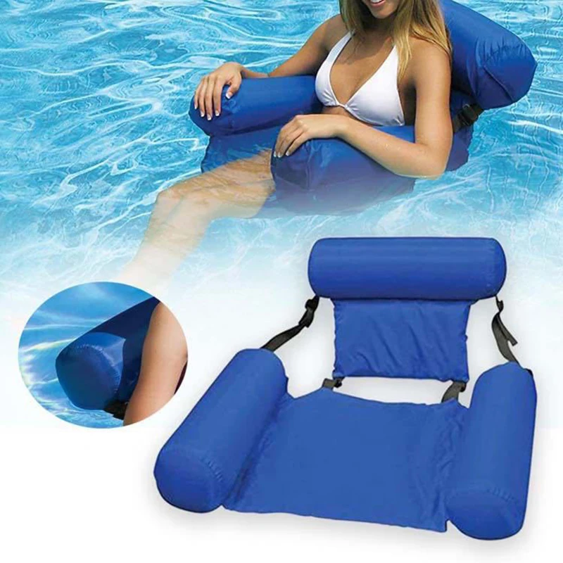 Water Inflatable Lounger Floating Bed Hammock Collapsible Dual-Use Backrest Floating Rows