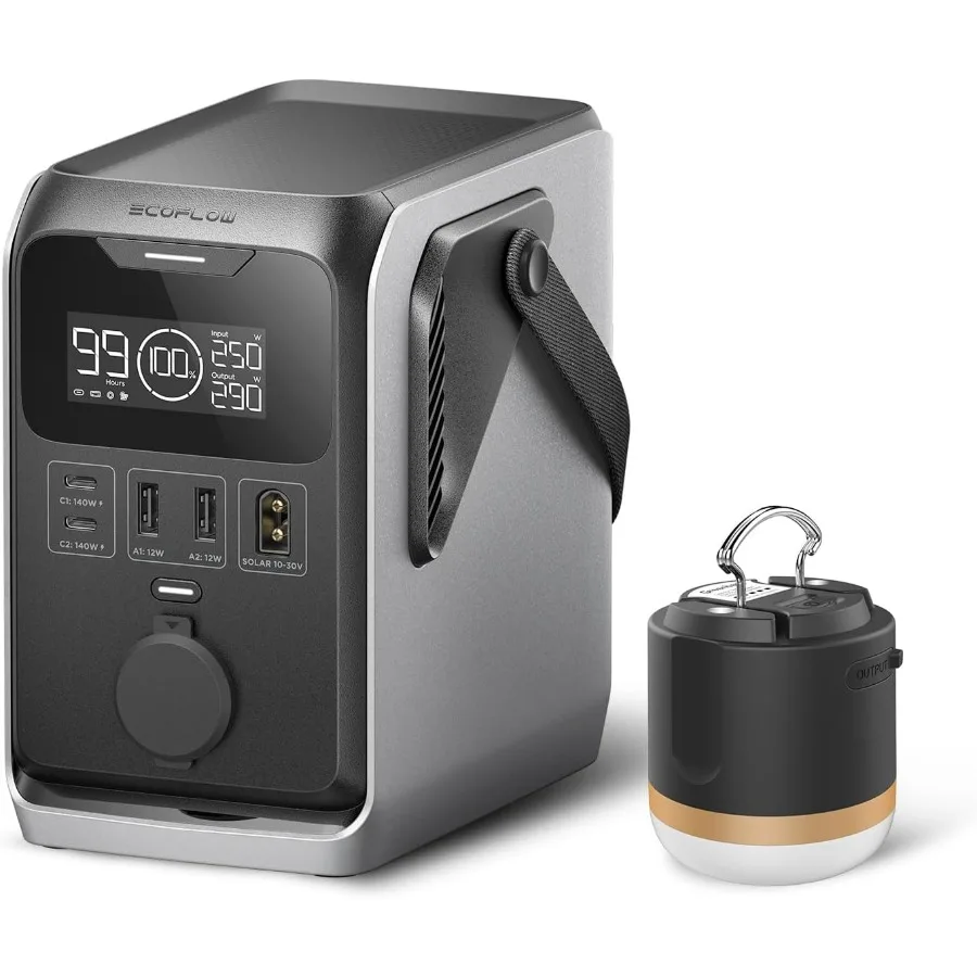 TRAIL 300 DC Portable Power Station with Camping Lamp 288Wh LiFePO4 Power Bank Solar Generator Ideal for Outdoor Camping Road T