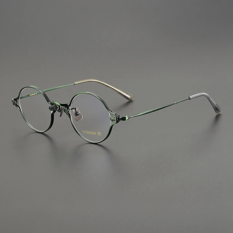 New Hollow Out Fashion Trend Vintage Luxury Ultralight Titanium Retro Round Eyeglass Frame Unisex Sphere Myopia Prescription Use