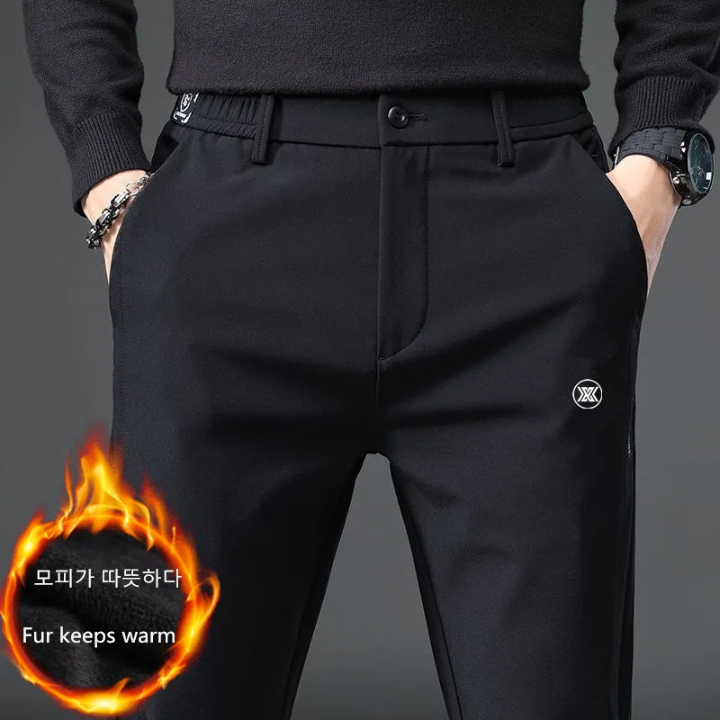 

Korea Golf Pants Men Winter villus Thick warm Polyamide Fabric Elasticity Golf Casual Sweatpants Golf Clothing Man Trousers 골프웨어