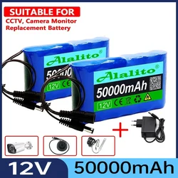 12 volt battery Air Shipping Rechargeable 50000mah Lithium Battery Pack Capacity DC 12.6V 50Ah CCTV Camera Monitor with Charger