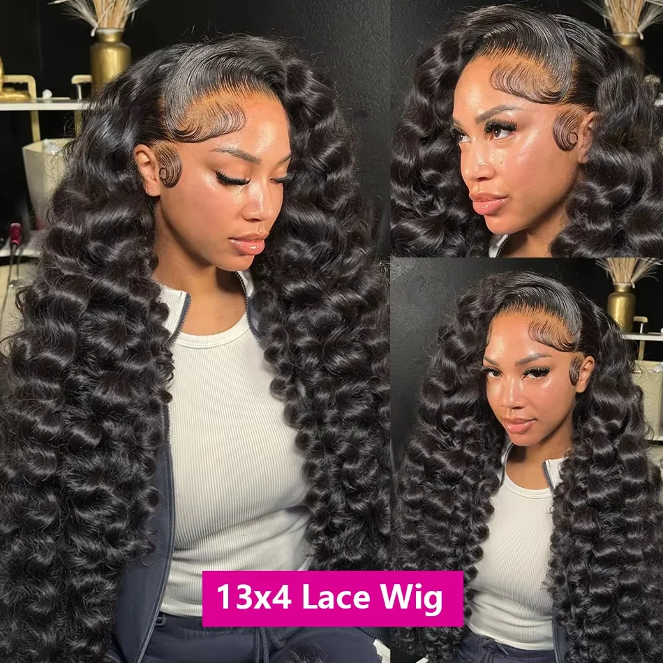 Loose Deep 13x6 Lace Front Human Hair Wig 30 40 Inches Brazilian Water