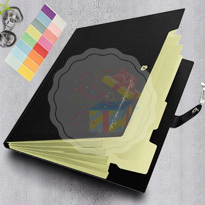 Expanding File Folder 5 Pocket Durable Document Organizer Wear Resistant Paper Storage Holder for Home School Use