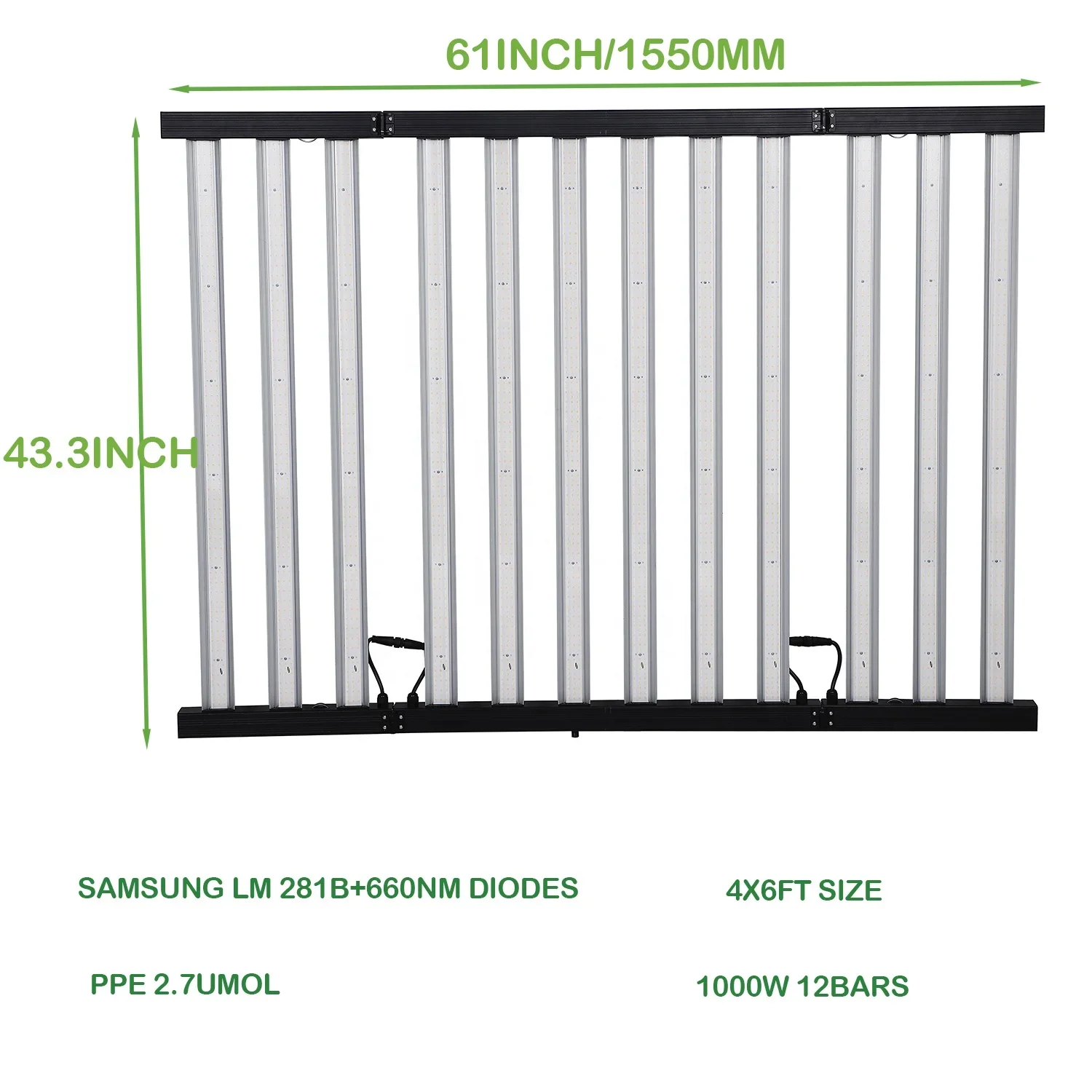 Hydrokultur 4x6ft LED 1000w SAMSUNG einstellbares Vollspektrum-Wachstumslicht Wirtschaftliche lm281b Wachstumslampe für den Innengarten