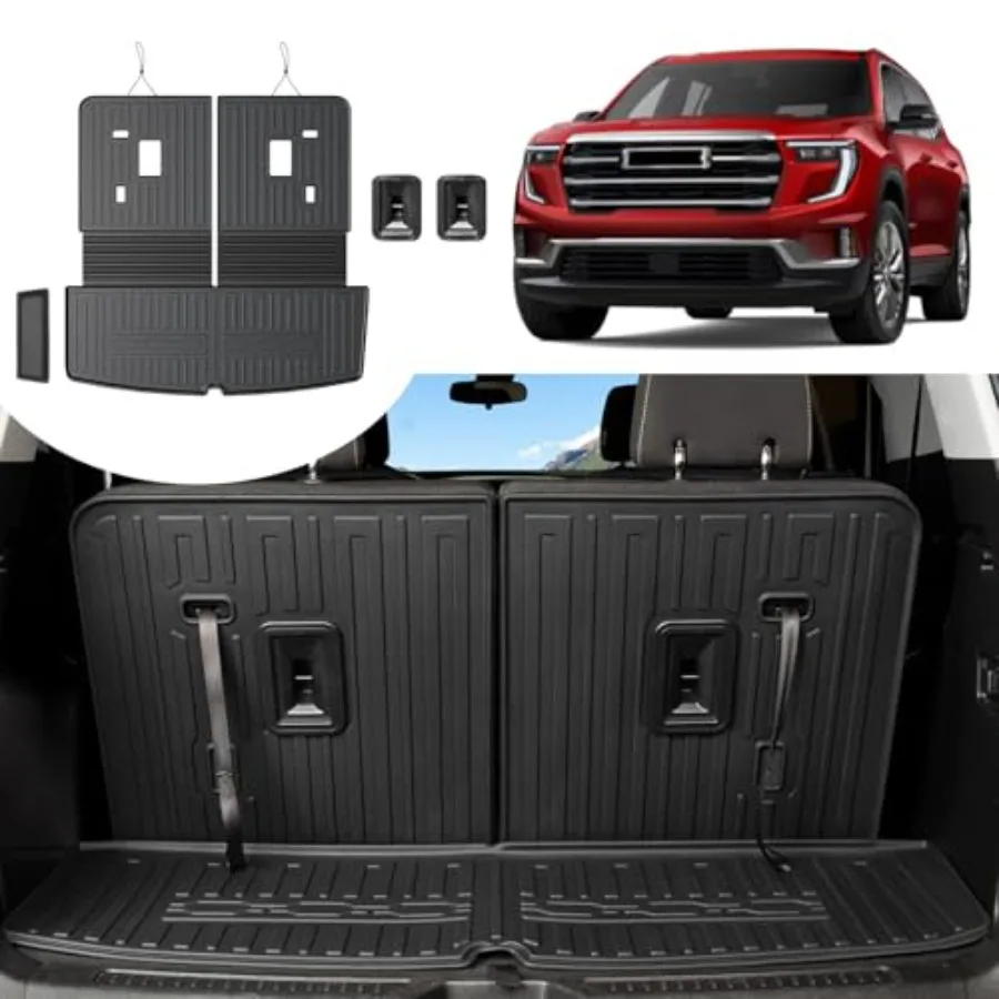 

Коврик в багажник с ковриком на спинку сидений для GMC Acadia 2017-2023, всепогодный, черный, из TPE, для GMC Acadia Denali, аксессуары 2023 2