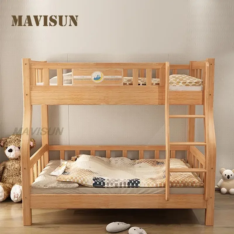 

bed Minimalist Modern Style High And Low Bunk With Solid Wood 1.2 Meter room Mother And Child Small Apartment Furniture