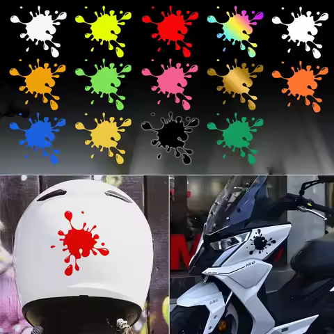 2PCS Funny Paint Stains Water Drop Ink Sticker Motorcycle Helmet Body Splash Vinyl Decor Decal