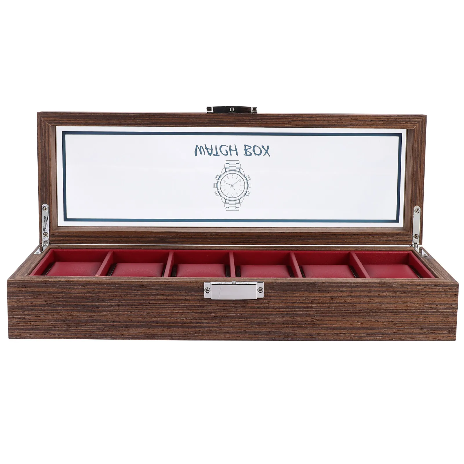 

6 Slot Watch Storage Box Solid Wood and PU Watch Display Case Luxury Vintage Design Jewelry Box Perfect Wedding