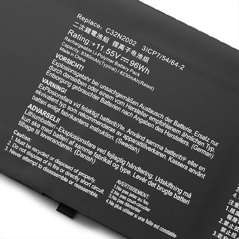 C32N2002 Laptop Battery for Asus ZenBook Pro 15 UX535LH UX535LI UX564PH UX564EH 8311mAh High Capacity Battery Life