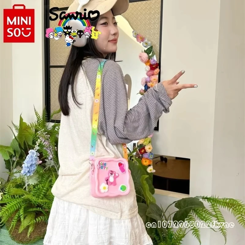 

Children's Crossbody Bag MINISO 2024 New Fashion High Quality Silicone Women's Zero Wallet Cartoon Versatile Girl Storage Bag