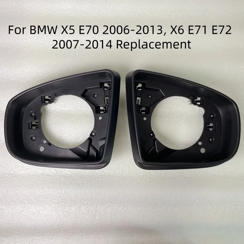 Side Wing Rearview Mirror Frame Trim 51167180737 51167180738 For BMW X5 E70 2006‑2013, X6 E71 E72 2007‑2014 Replacement