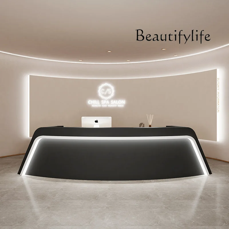 

R Modern Shop Reception Desks Beauty Salon Unique Shelves Desks Luxury Industrial Hotel Display Mostrador De Tienda Furniture